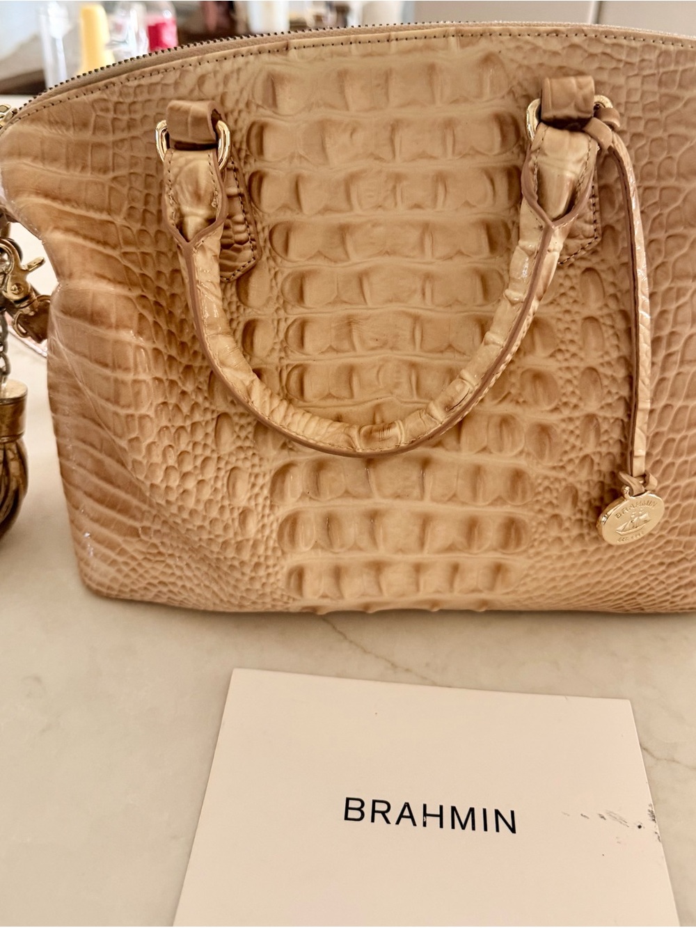 Brahmin Blossom Croc-Embossed with Tassel Purse - Picture 2 of 16